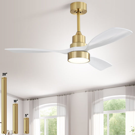 48 and 52 Integrated LED Ceiling Fan with Light and Remote, Reversible DC Motor