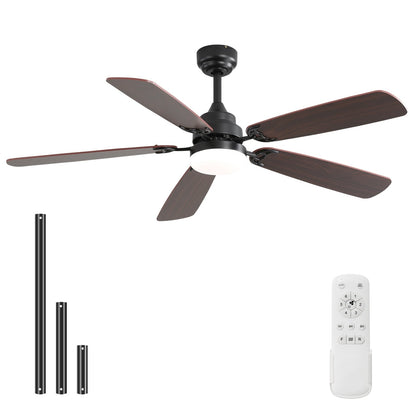 48 and 52 Integrated LED Ceiling Fan with Light and Remote, Reversible DC Motor