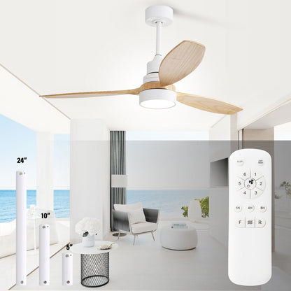 48 and 52 Integrated LED Ceiling Fan with Light and Remote, Reversible DC Motor