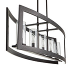 5-Light Modern Industrial Linear Chandelier for Dining Room Farmhouse Cylinder Clear Glass Chandelier Kitchen Island Lights
