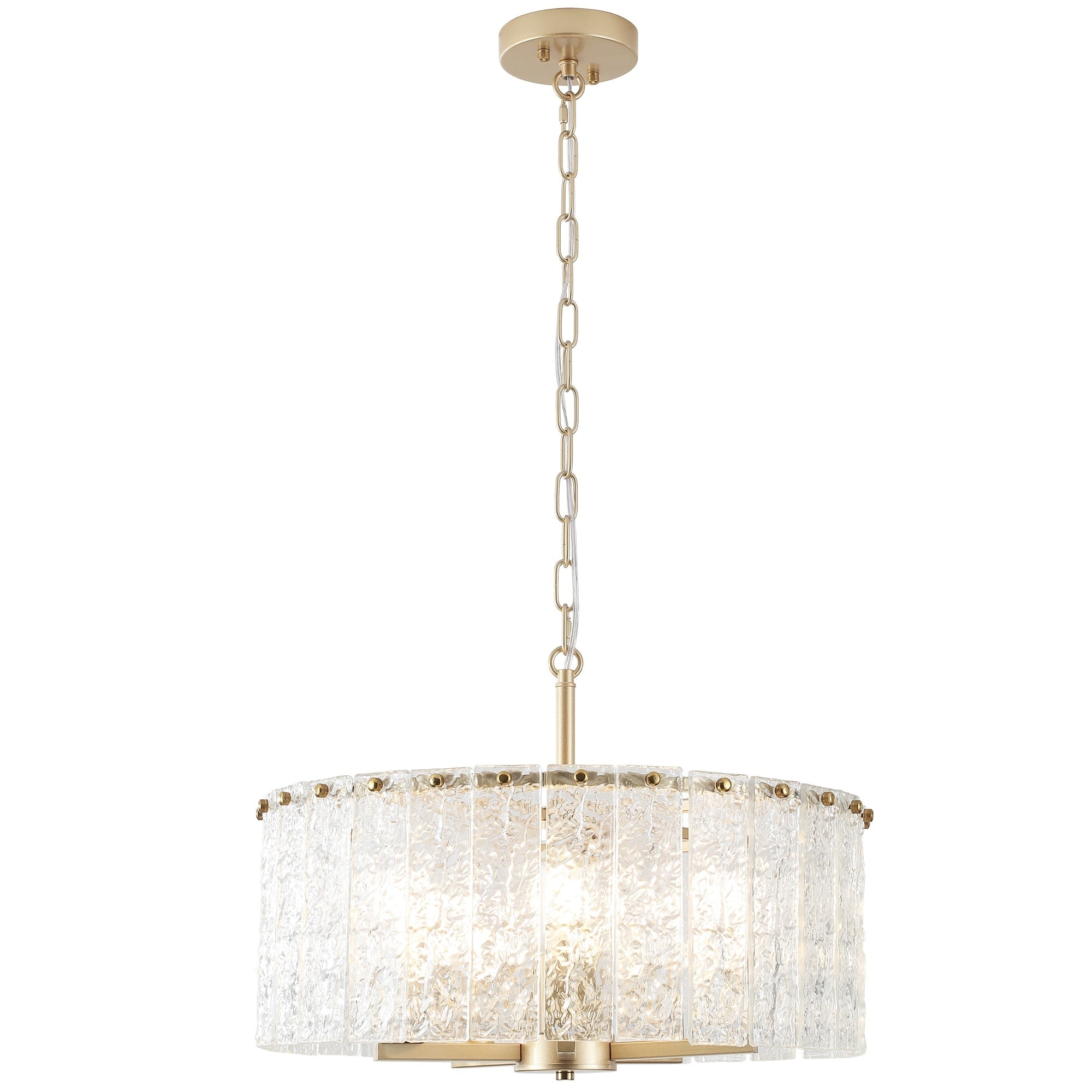 5-Light Modern Round Drum Chandelier, Classic Semi Flush Mount Chandelier, Kitchen Island Pendant Light for Dining Room