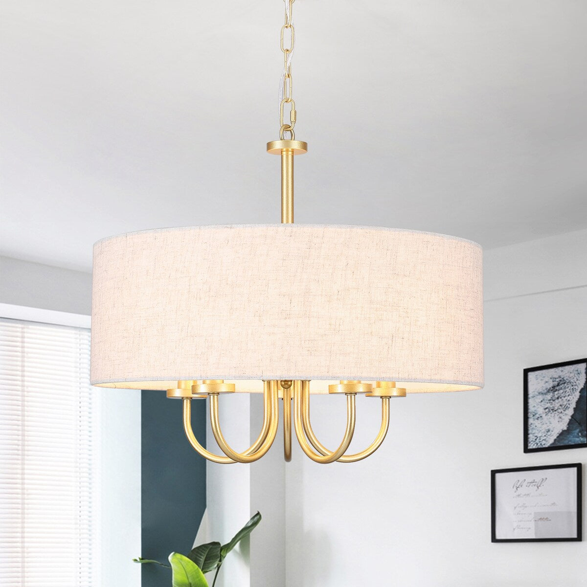 5-Light Modern Semi Flush Mount Ceiling Light for Dining Room Bedrooms Living Room - N/A