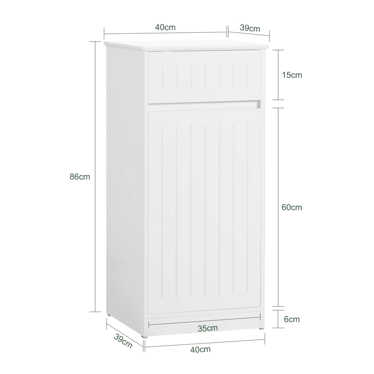 SoBuy BZR110-W, Armoire à linge, Coffre à linge, Armoire de rangement pour salle de bain