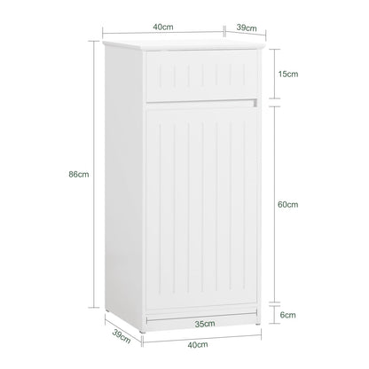 SoBuy BZR110-W, Armoire à linge, Coffre à linge, Armoire de rangement pour salle de bain
