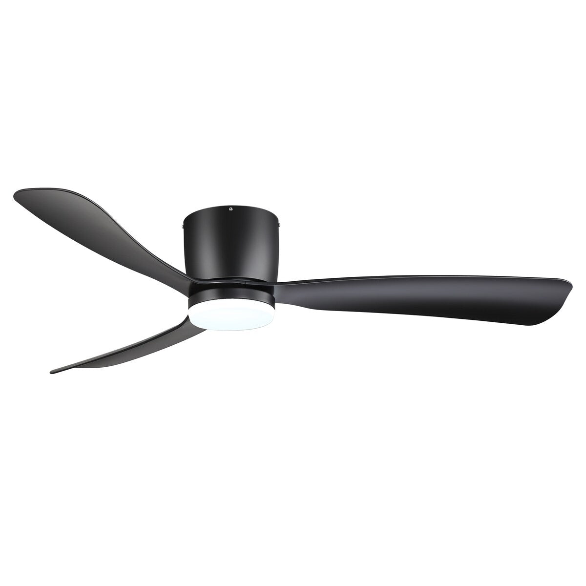 52 Inch Black/White Flush Mount LED Ceiling Fan with Lights Remote(3-Blade)