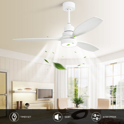 48 and 52 Integrated LED Ceiling Fan with Light and Remote, Reversible DC Motor