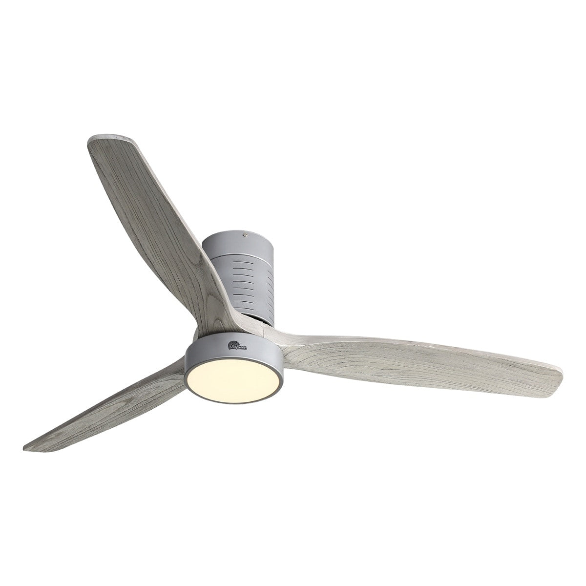 52 Inch Farmhouse Style Flush Mount Ceiling Fan with Light and Remote Control, Reversible DC Motor