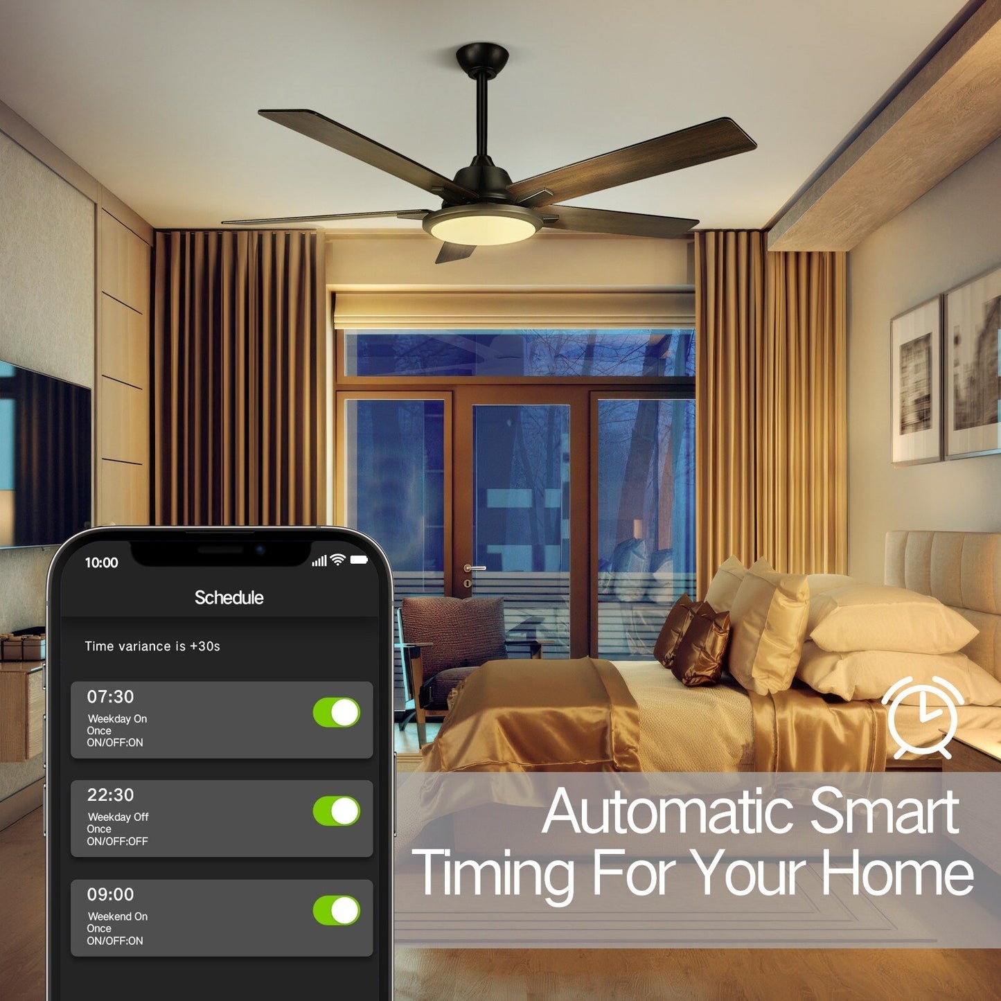 52 Modern Ceiling Fans with Lights and Remote, LED Dimmable