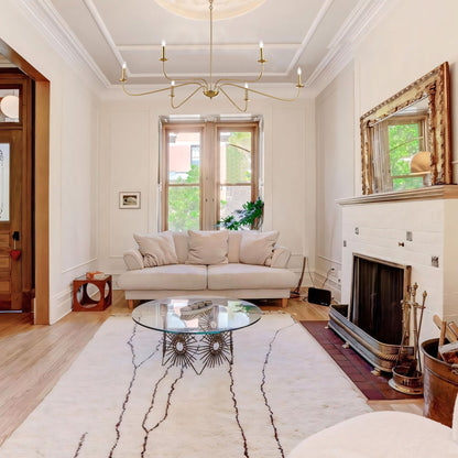 6 Light 64 Inches Minimalist Chandelier in Matte Black / Gold /Chrome - N/A