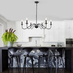 6-Light Rustic Candle Chandelier, Traditional Chandelier , Metal Ceiling Light for Dining Room Living Room Bedroom Kitchen