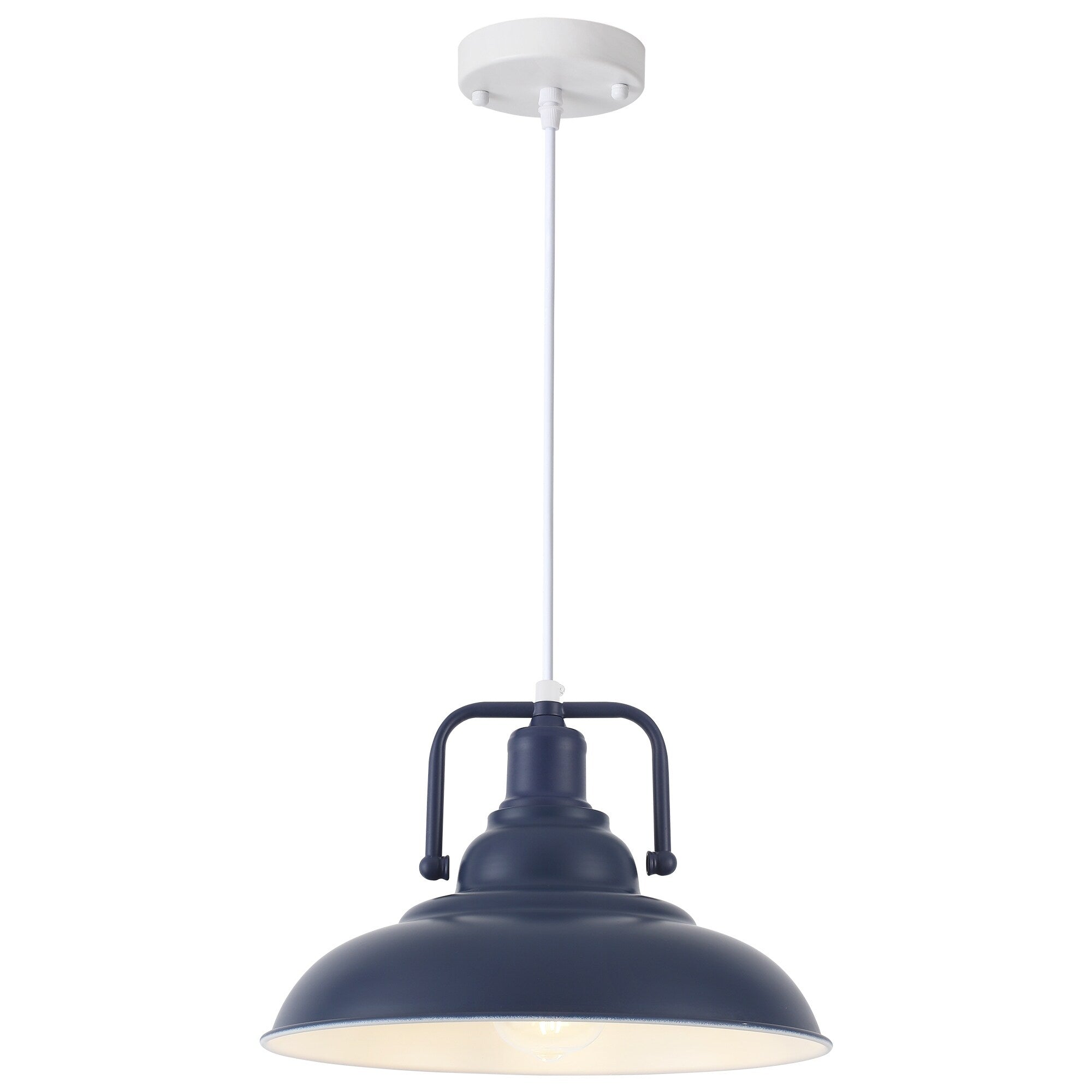 60-Watt 1-Light Pendant Light with Dome Shade for Kitchen Island, Classic Semi Flush Mount Chandelier for Dining Room