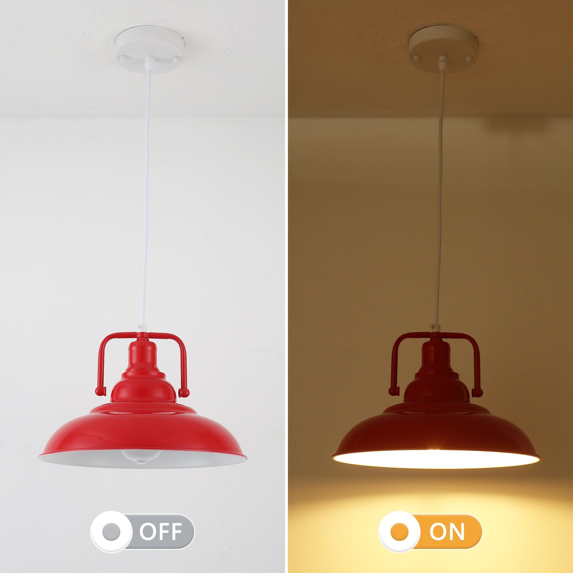 60-Watt 1-Light Pendant Light with Dome Shade for Kitchen Island, Classic Semi Flush Mount Chandelier for Dining Room