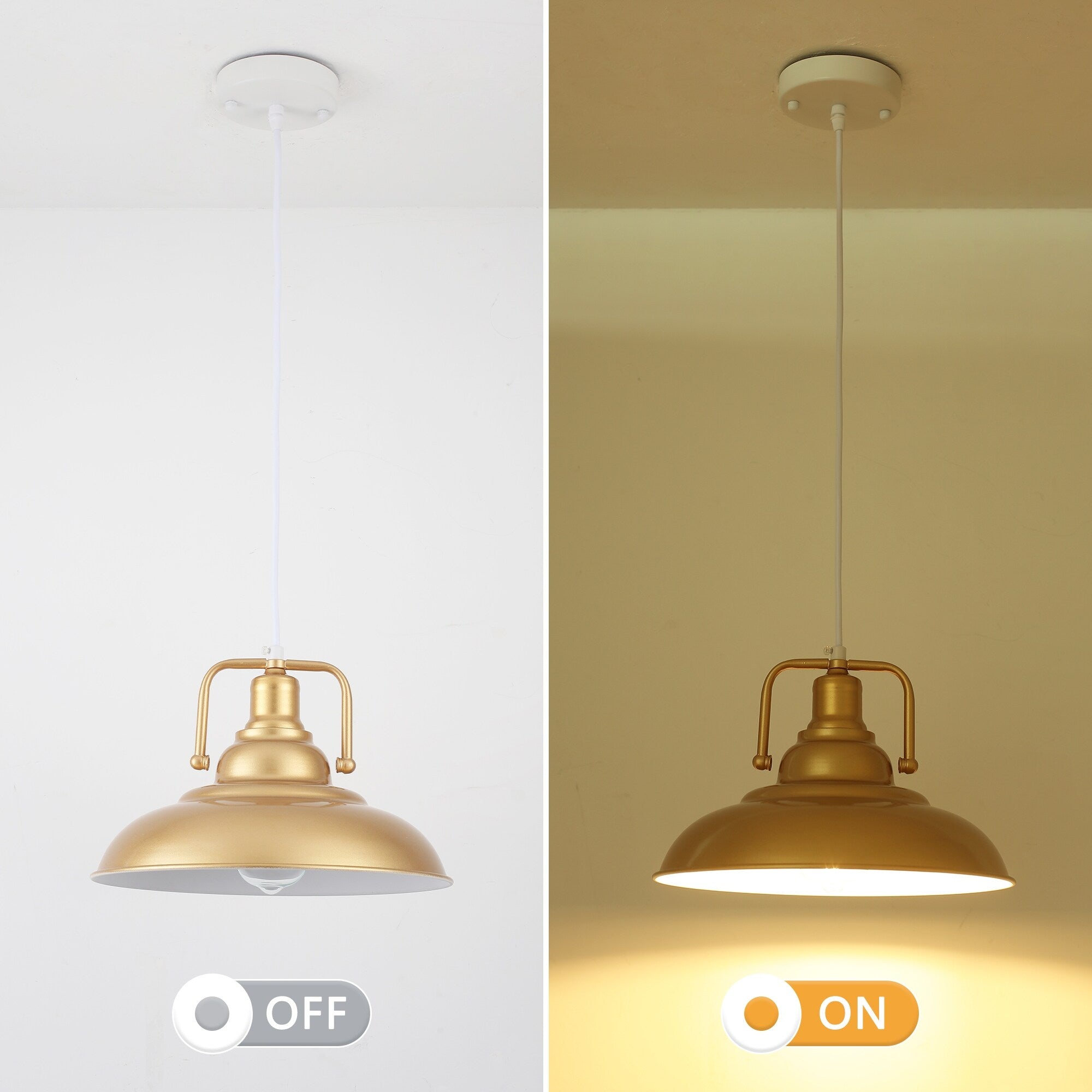 60-Watt 1-Light Pendant Light with Dome Shade for Kitchen Island, Classic Semi Flush Mount Chandelier for Dining Room