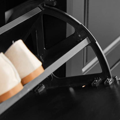 SoBuy FSR79-SCH, Meuble à chaussures à 4 tiroirs, noir