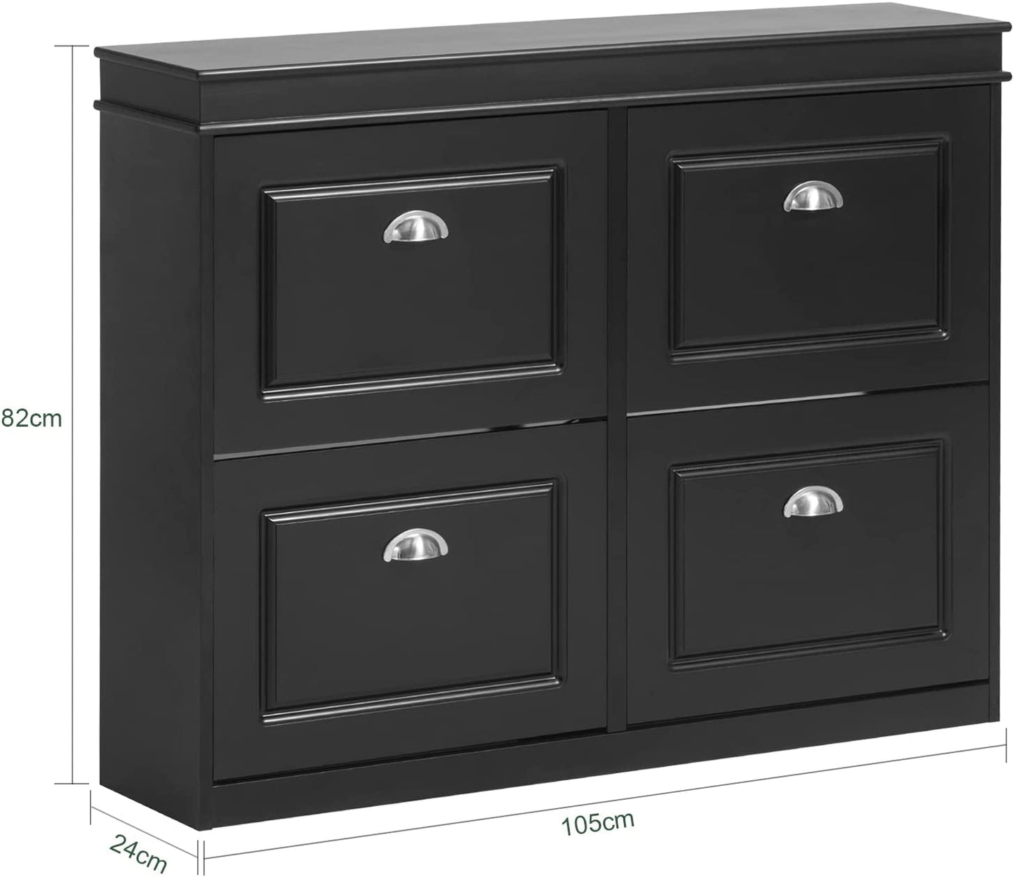 SoBuy FSR79-SCH, Meuble à chaussures à 4 tiroirs, noir