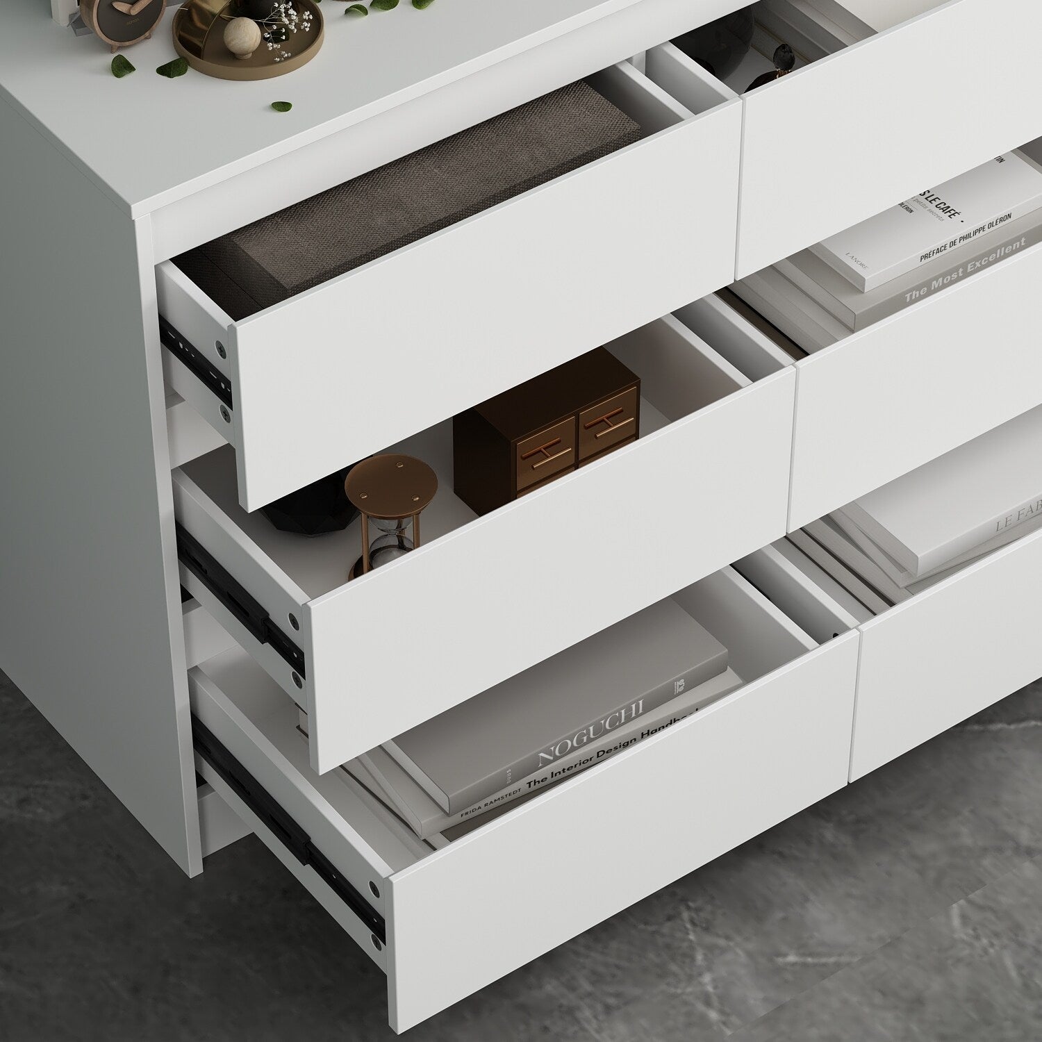 63W 9 Drawer Dresser Accent Dresser for Living Room Bedroom Chest