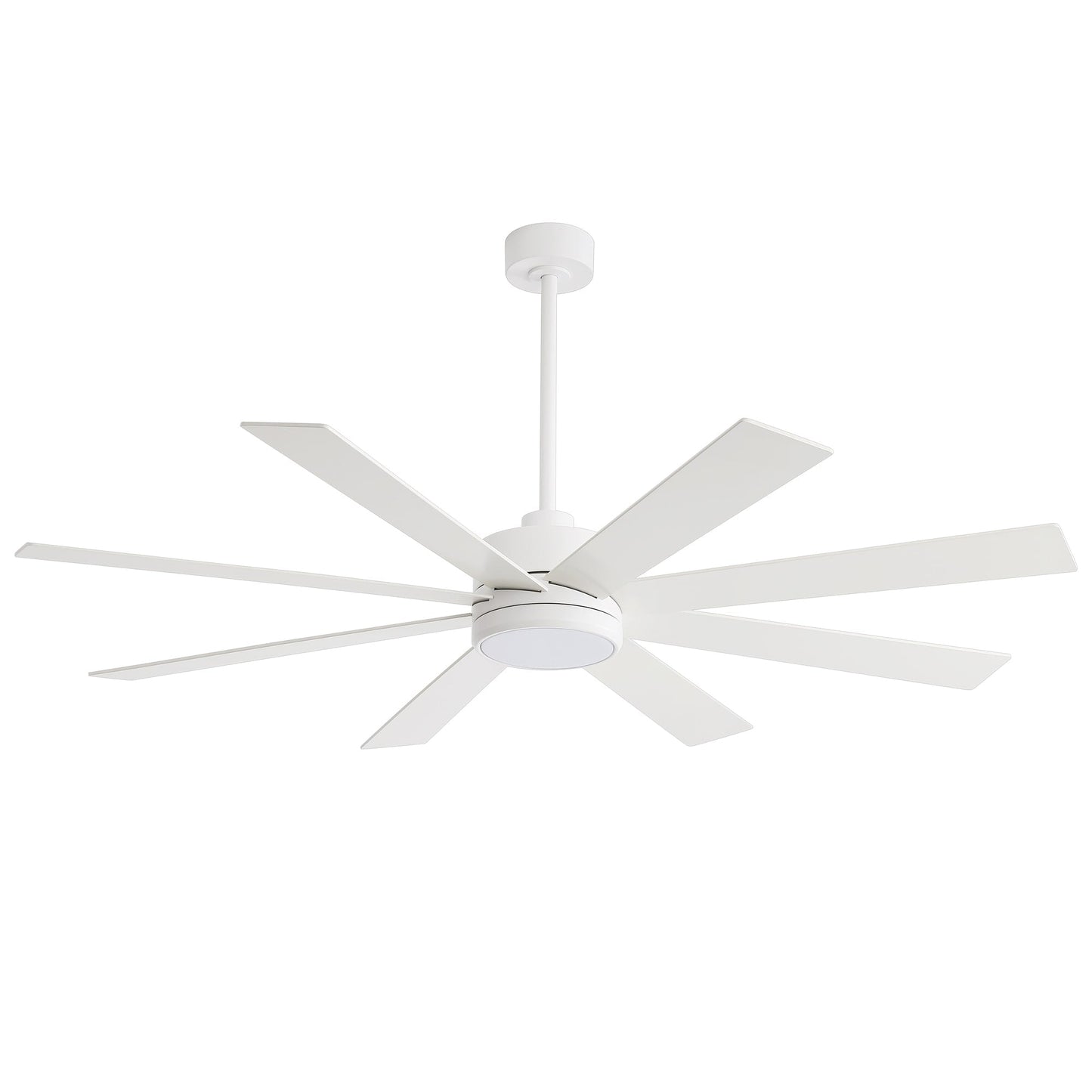 65 Inch 8-Blade Black LED Ceiling Fan with Light and Remote