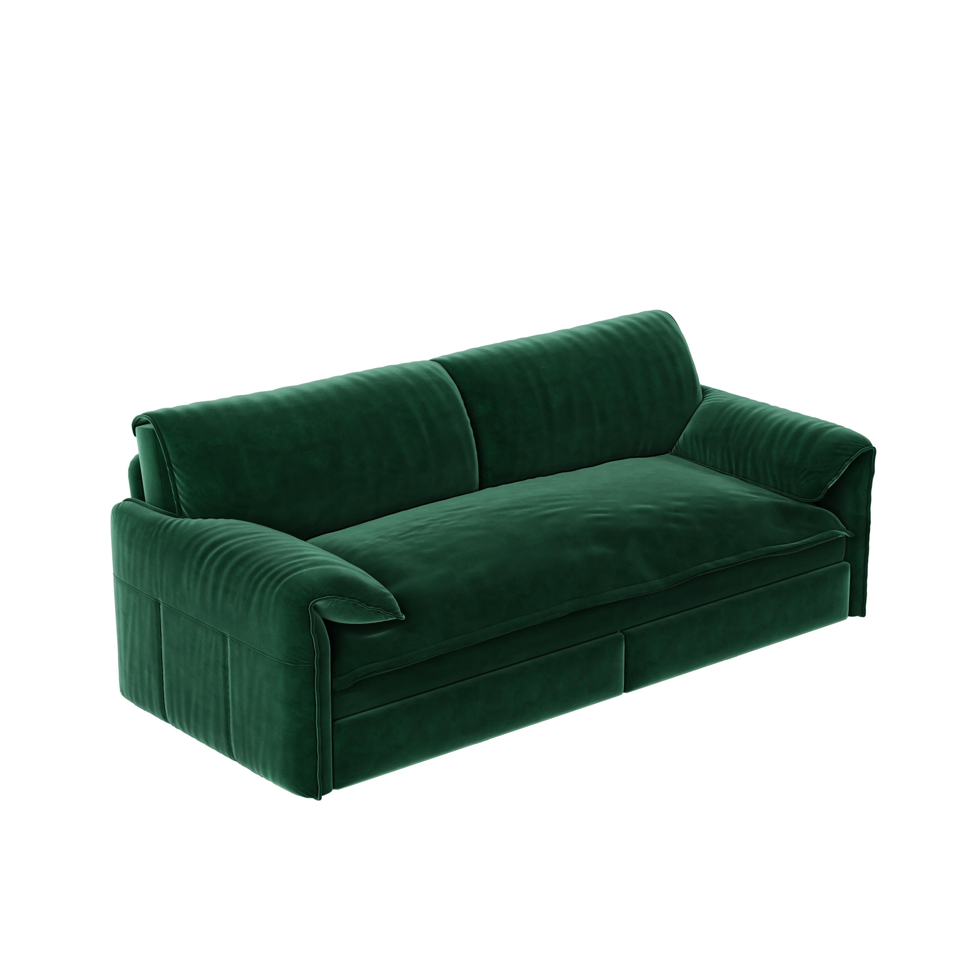 66 Queen Pull Out Sofa Bed, 3-in-1 Convertible Sleeper Sofa with Side Storage,Multi-Functional Velvet Loveseat Bed