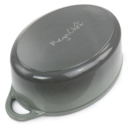 7 Quarts Oval Enameled Cast Iron Casserole in Storm Cloud