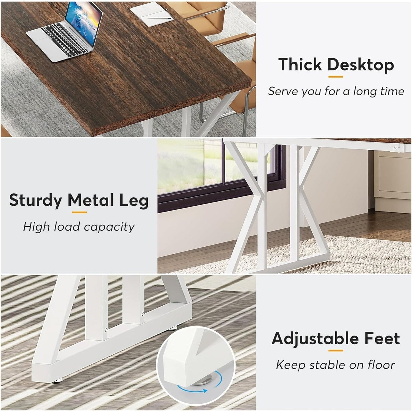 70.8-Inch Executive Desk, Large Computer Office Desk Workstation