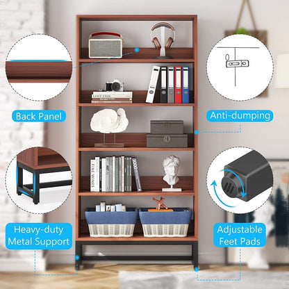 70.8 Inches Tall Bookcase and Bookshelf, 5-Tier Large Bookcases - 11.81D x 31.5W x 70.87H