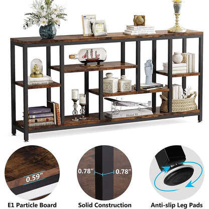 70.9 inch Console Sofa Table with Storage, 3-Tier Entryway Table for Hallway