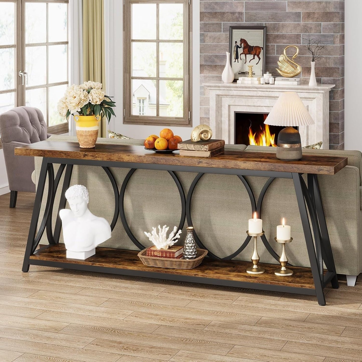 70.9 inch Extra Long Console Table Sofa Accent Table for Living Room