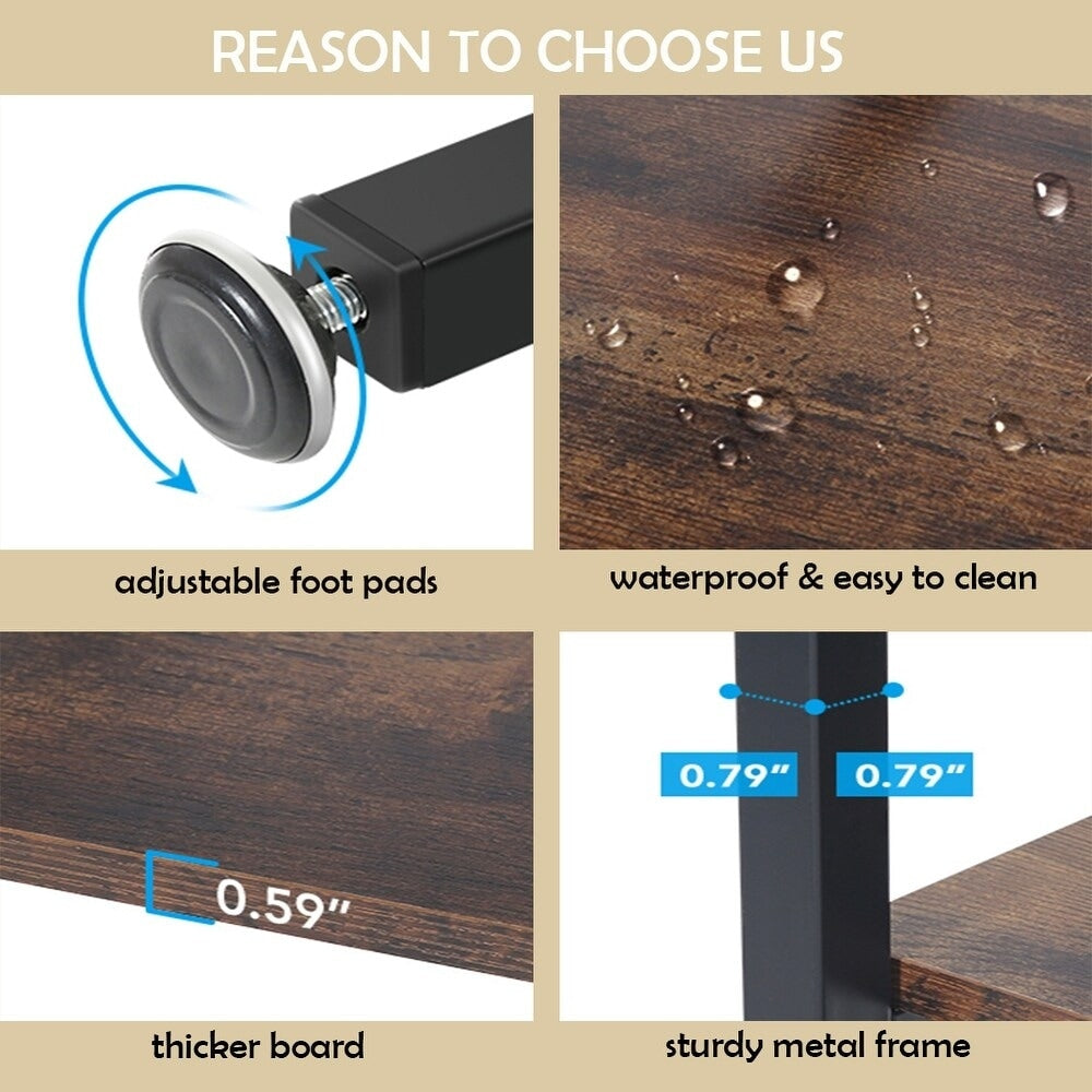 71 Industrial Bookshelf, 6 Tier Rustic Brown Wood Etagere Bookcase, Open Book Shelves