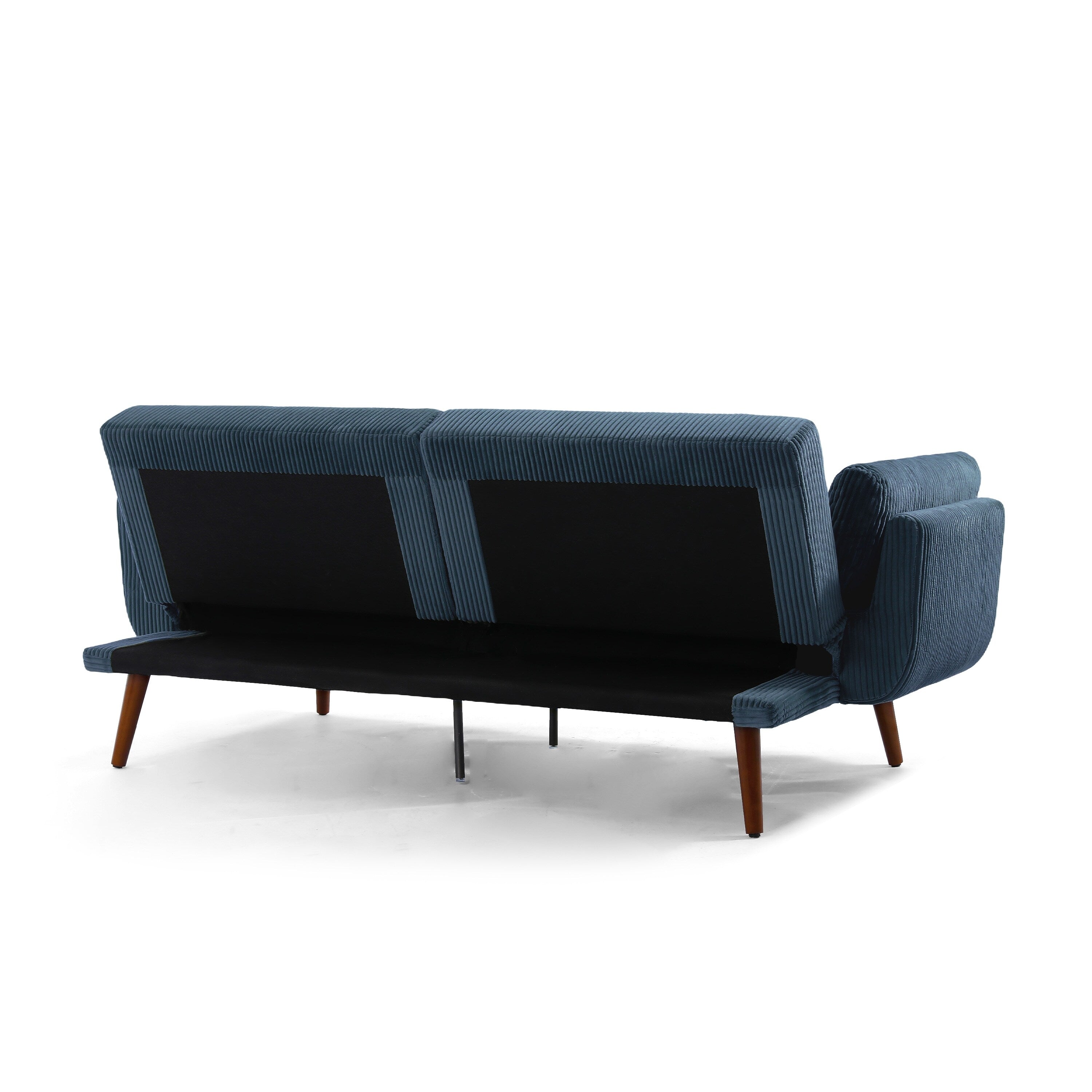 73 W Upholstered Corduroy Convertible Sleeper Sofa Bed with Pillows