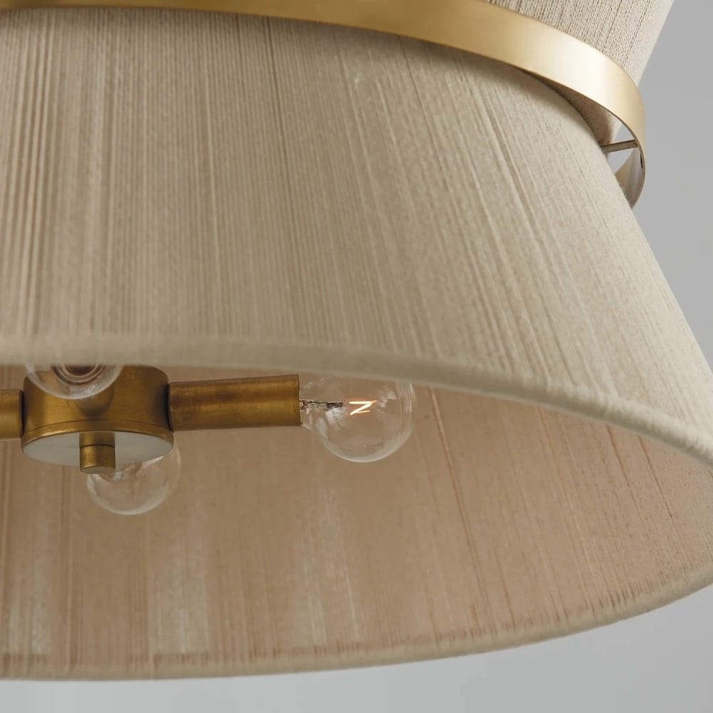 8-Light Modern Boho Large Drum Chandelier 24 inch Fabric Hourglass Hand-woven Chandelier in Gold/ Black for Dining/ Living Room