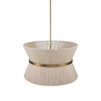 8-Light Modern Boho Large Drum Chandelier 24 inch Fabric Hourglass Hand-woven Chandelier in Gold/ Black for Dining/ Living Room