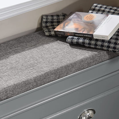 SoBuy FSR82-K-HG, Meuble à chaussures, Banc à chaussures d'entrée avec tiroir rabattable et coussin d'assise, Gris