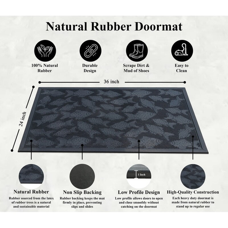 A1HC Rubber Pin Welcome Door Mats, Hand Finished, Non-Slip Backing Rubber, Heavy Duty Floormats