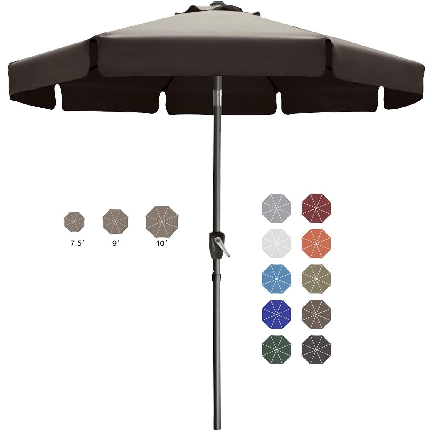 ABCCANOPY 9FT Outdoor Table Market Umbrella Tilt and Crank for Garden