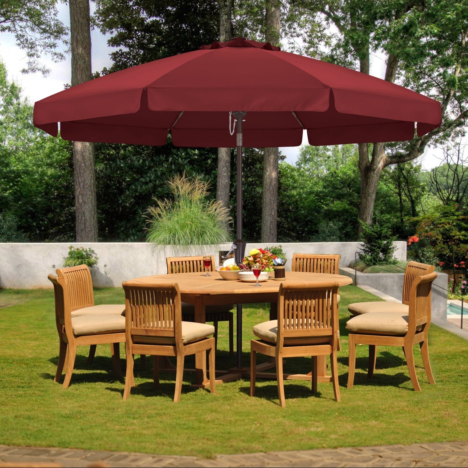ABCCANOPY 9FT Outdoor Table Market Umbrella Tilt and Crank for Garden