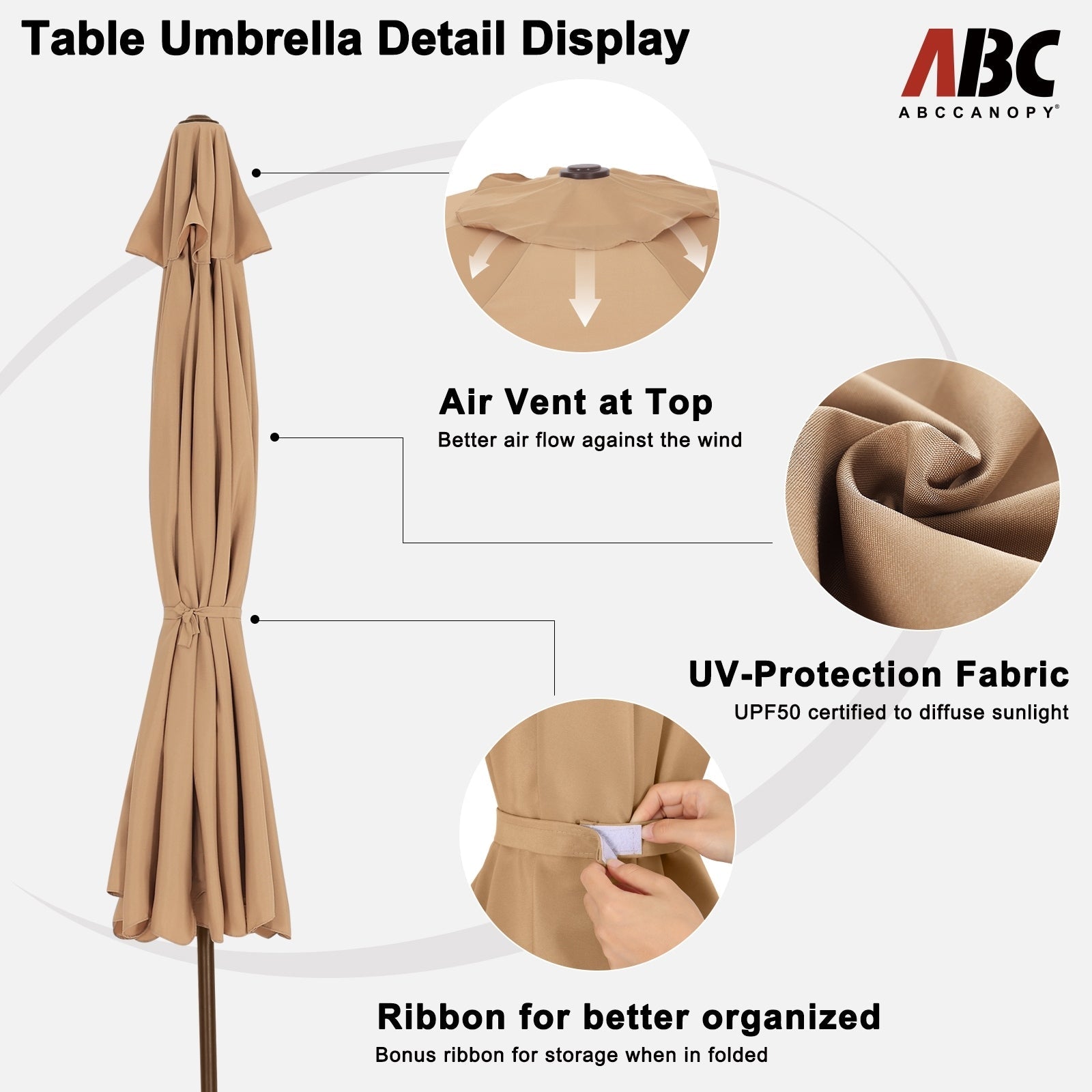 ABCCANOPY 9FT Outdoor Table Market Umbrella Tilt and Crank for Garden