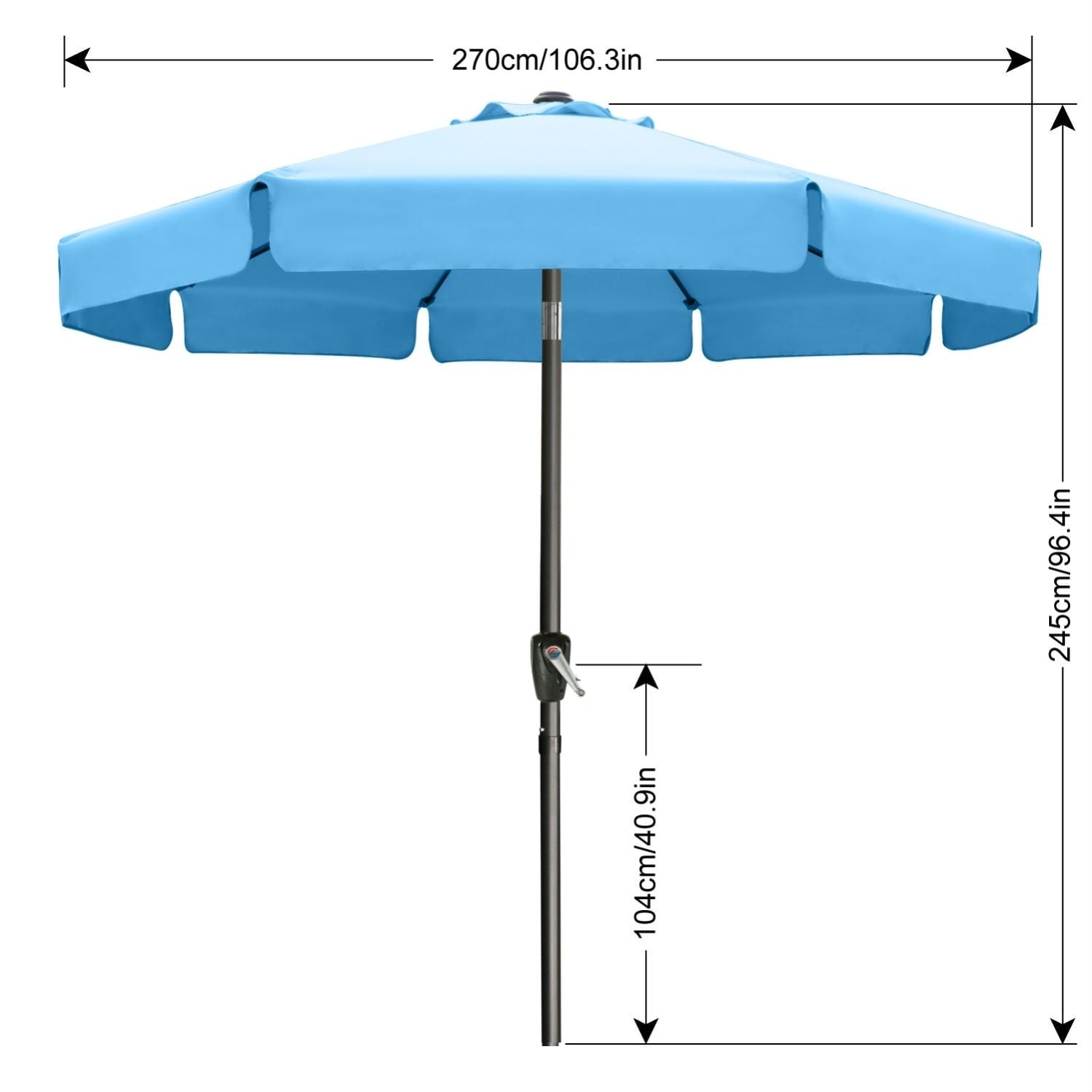 ABCCANOPY 9FT Outdoor Table Market Umbrella Tilt and Crank for Garden