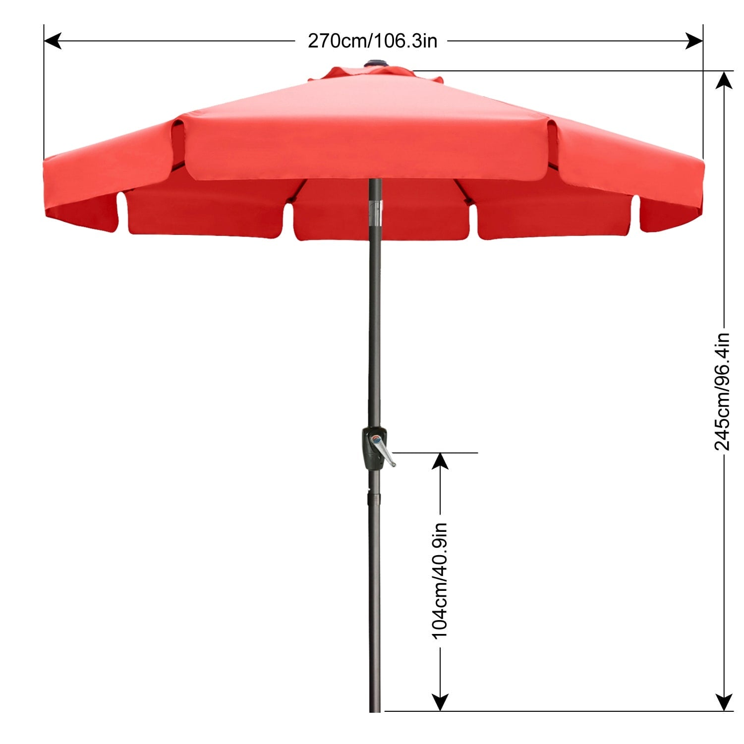 ABCCANOPY 9FT Outdoor Table Market Umbrella Tilt and Crank for Garden