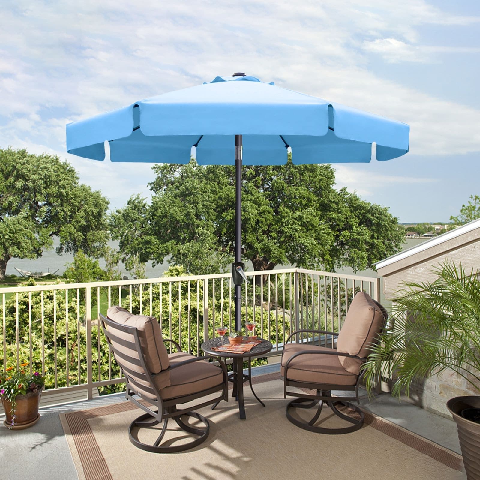 ABCCANOPY 9FT Outdoor Table Market Umbrella Tilt and Crank for Garden