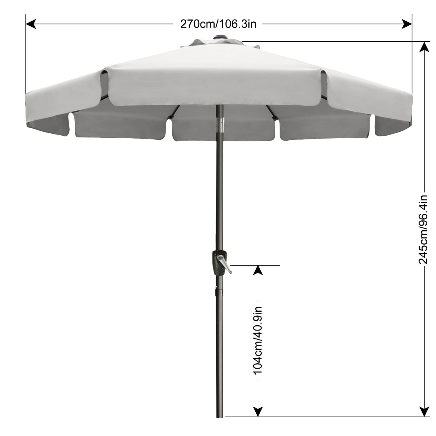 ABCCANOPY 9FT Outdoor Table Market Umbrella Tilt and Crank for Garden