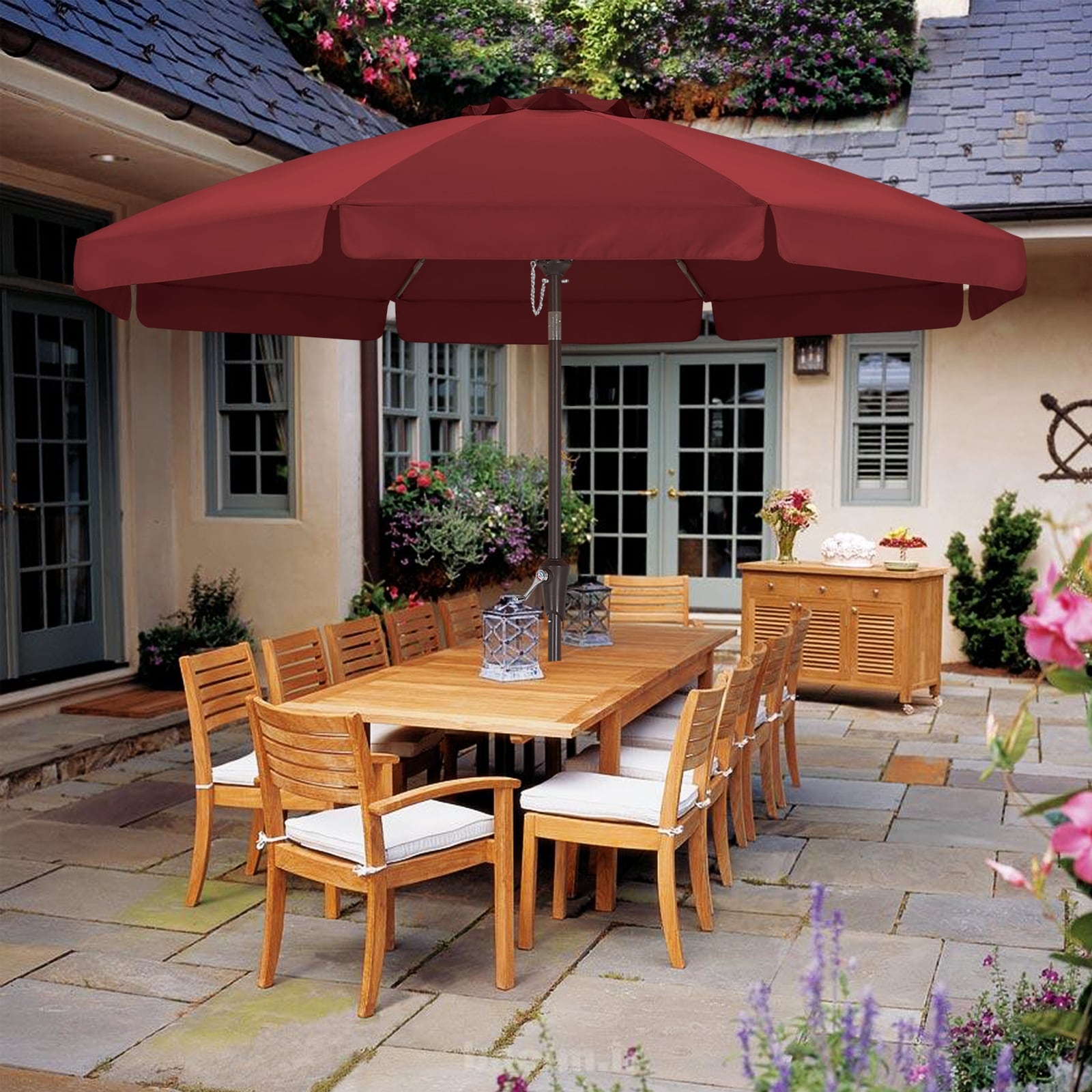 ABCCANOPY 9FT Outdoor Table Market Umbrella Tilt and Crank for Garden
