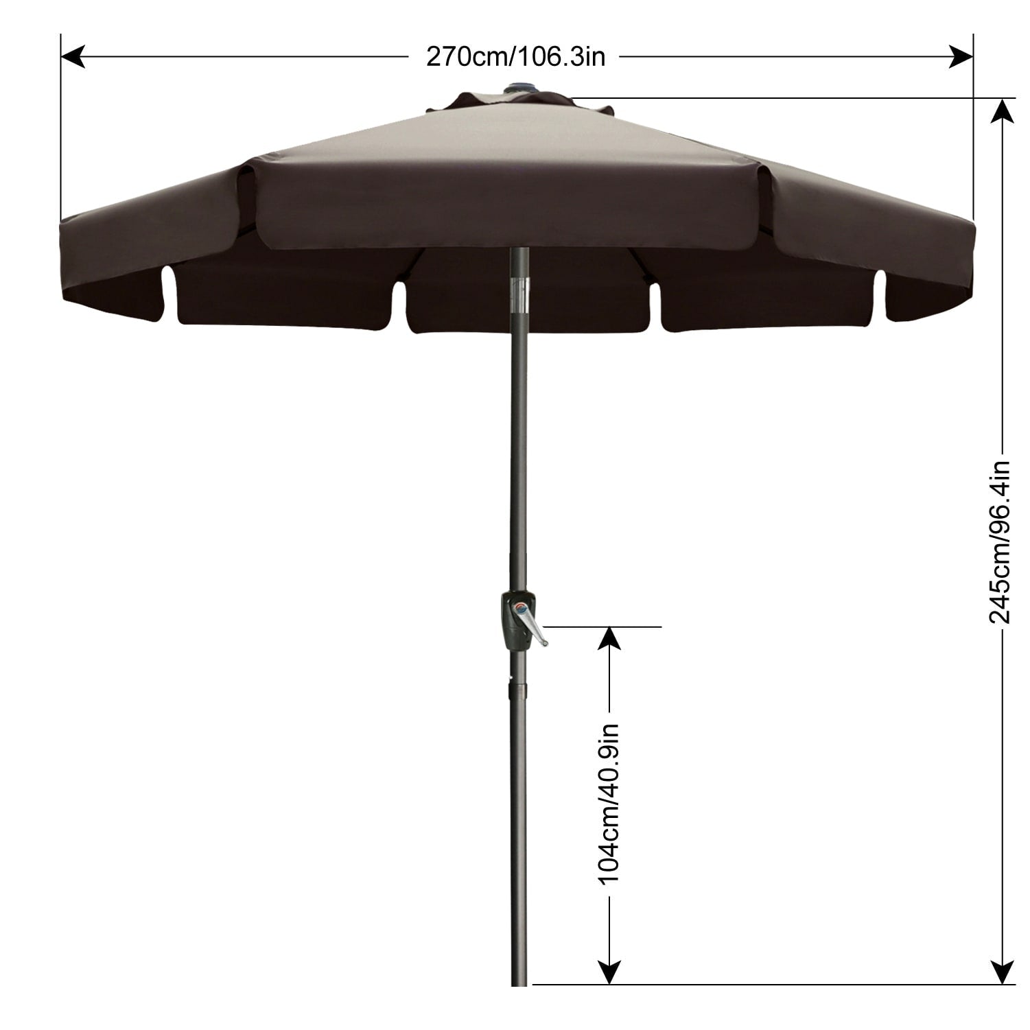 ABCCANOPY 9FT Outdoor Table Market Umbrella Tilt and Crank for Garden