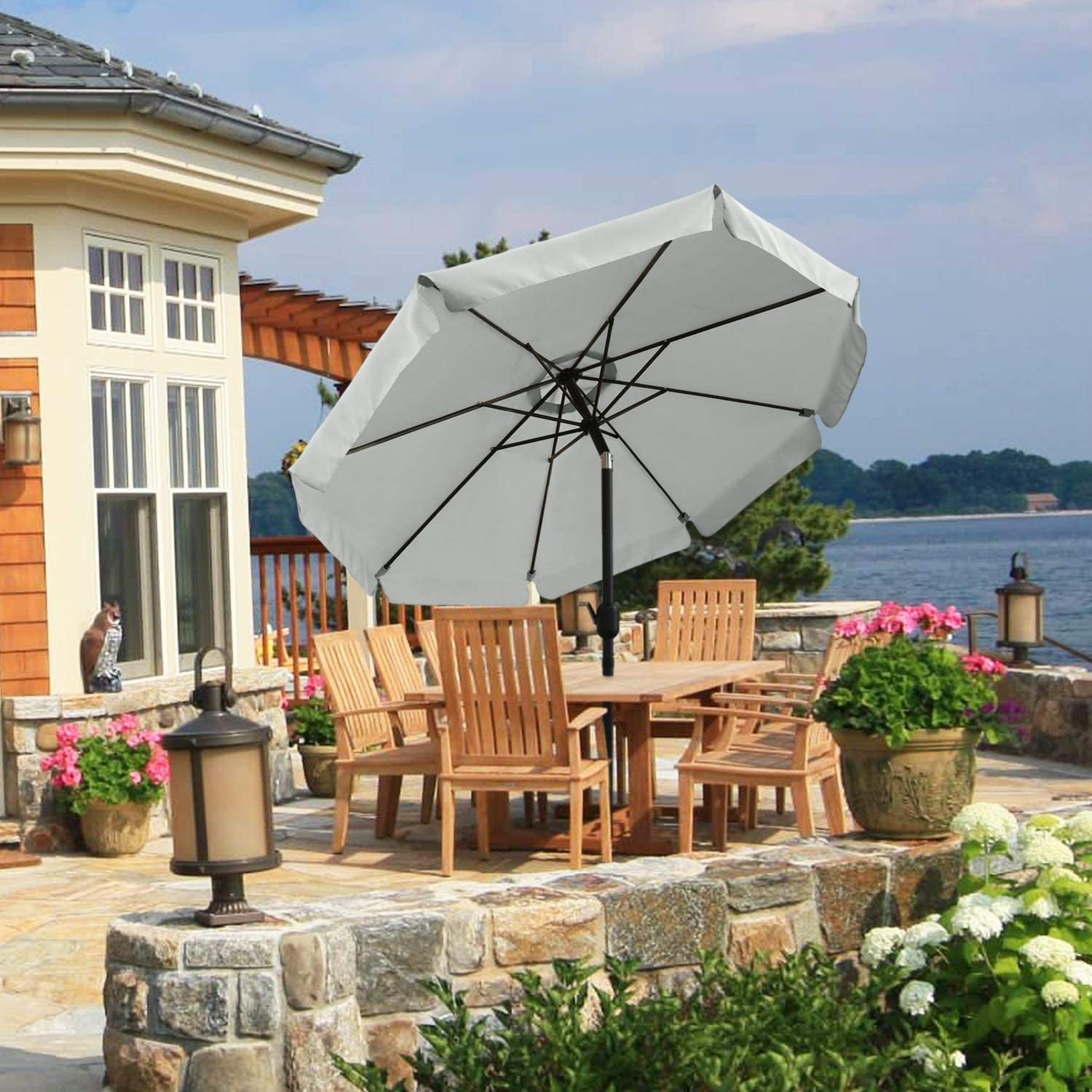 ABCCANOPY 9FT Outdoor Table Market Umbrella Tilt and Crank for Garden