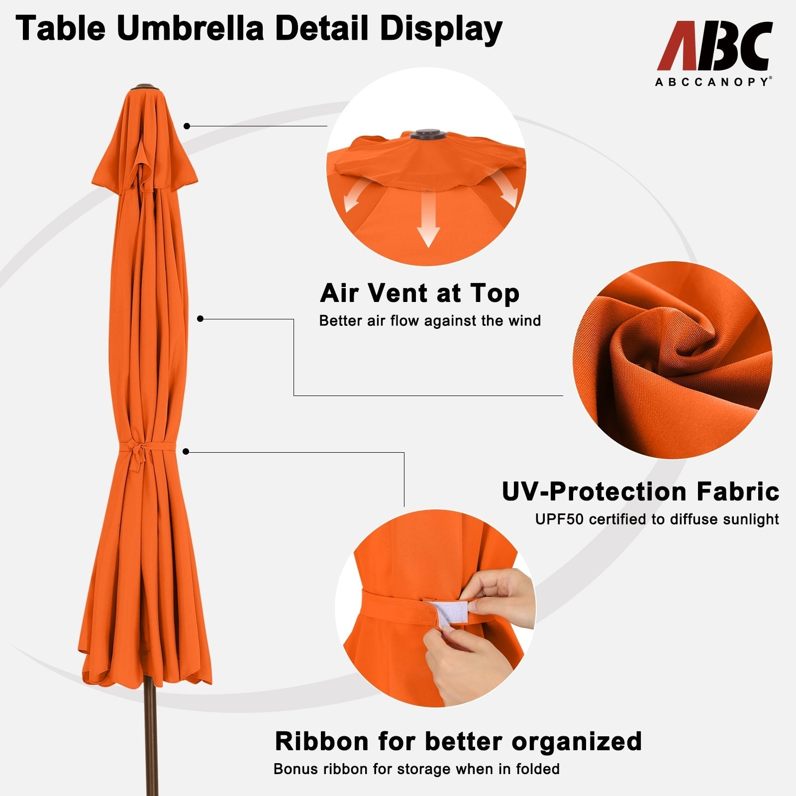 ABCCANOPY 9FT Outdoor Table Market Umbrella Tilt and Crank for Garden