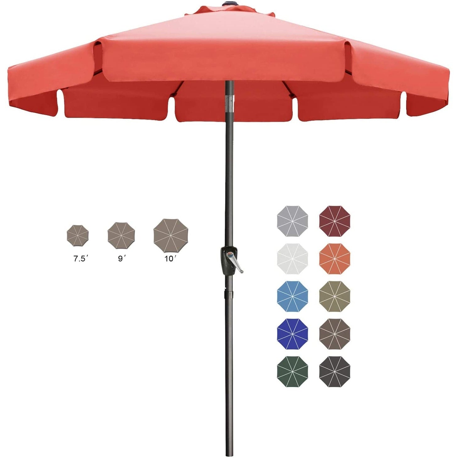 ABCCANOPY 9FT Outdoor Table Market Umbrella Tilt and Crank for Garden