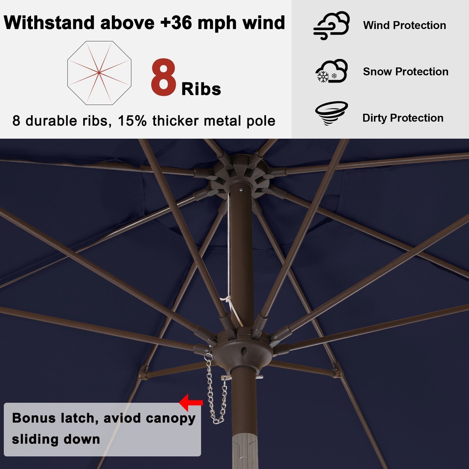 ABCCANOPY 9FT Outdoor Table Market Umbrella Tilt and Crank for Garden
