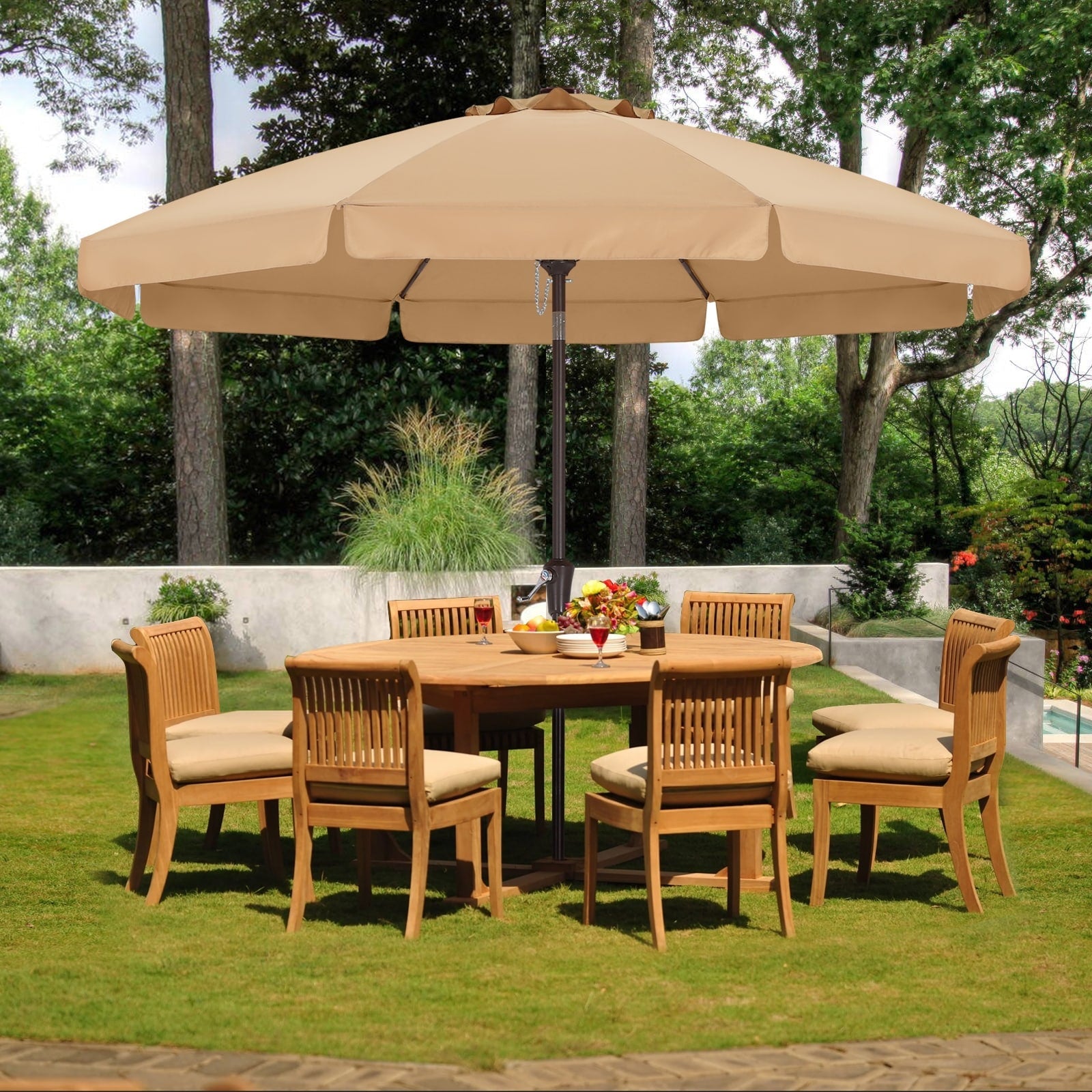 ABCCANOPY 9FT Outdoor Table Market Umbrella Tilt and Crank for Garden