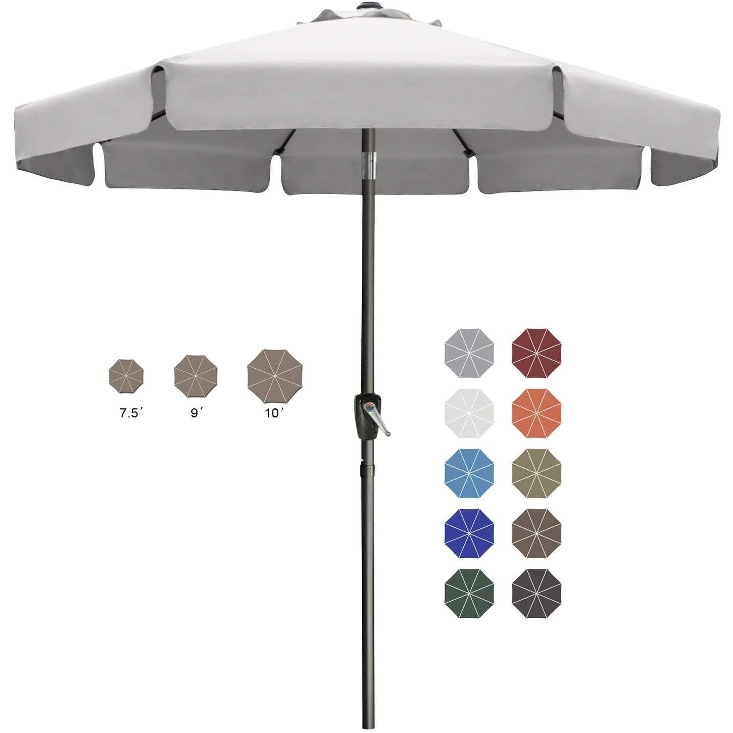ABCCANOPY 9FT Outdoor Table Market Umbrella Tilt and Crank for Garden
