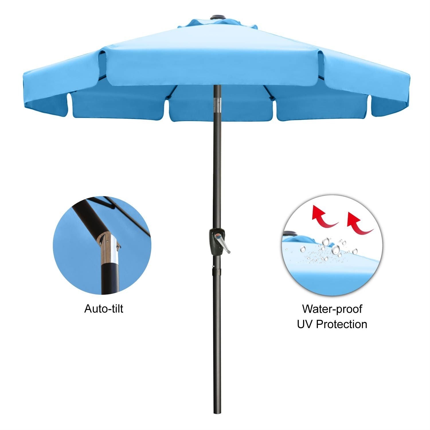 ABCCANOPY 9FT Outdoor Table Market Umbrella Tilt and Crank for Garden
