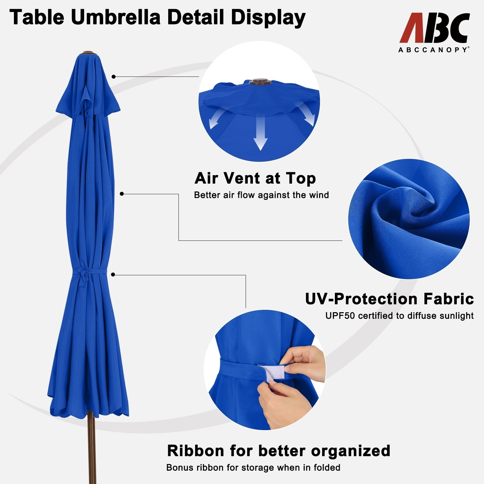 ABCCANOPY 9FT Outdoor Table Market Umbrella Tilt and Crank for Garden